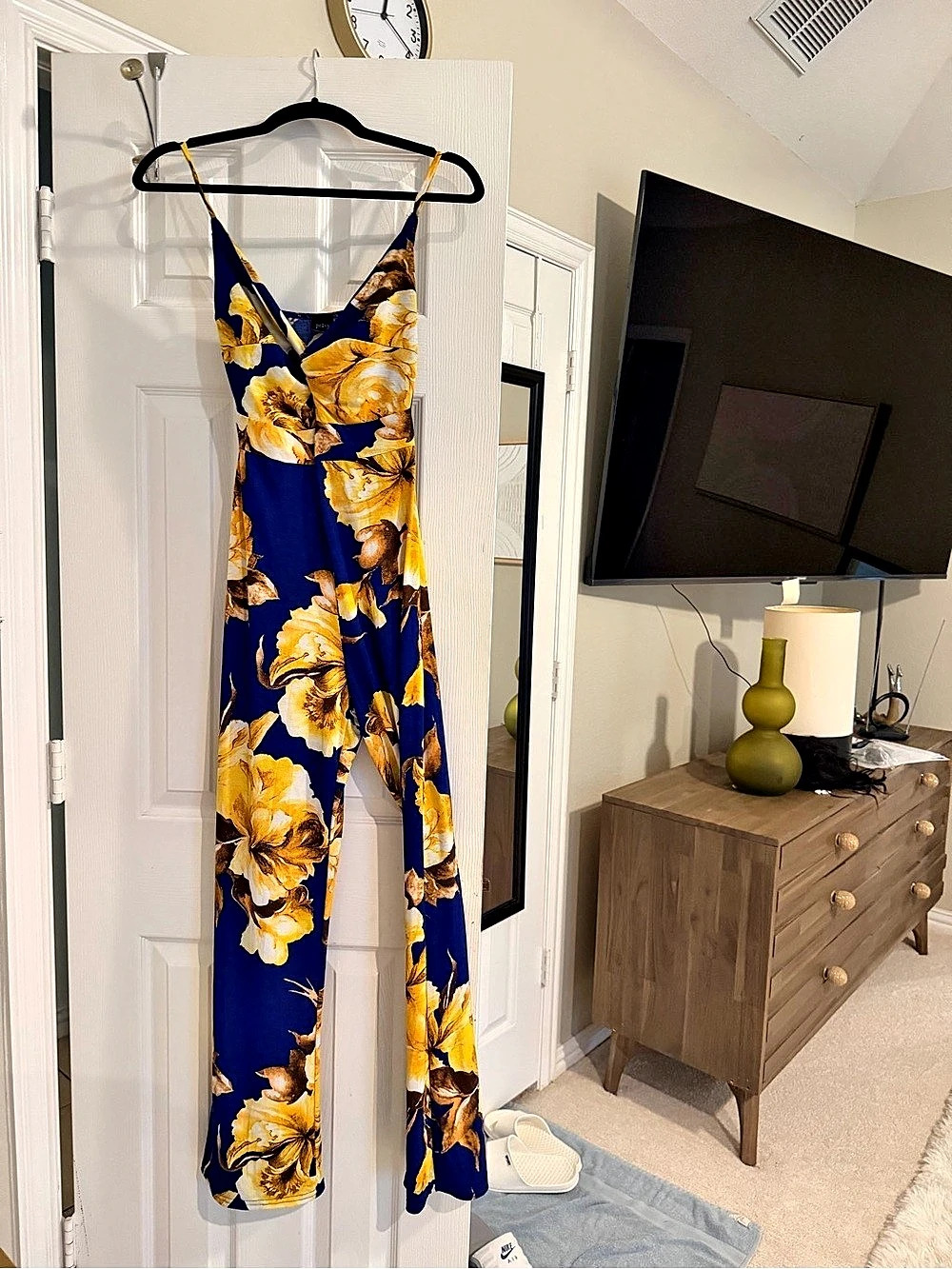 Privy Floral Wide-Leg Jumpsuit in Blue & Yellow